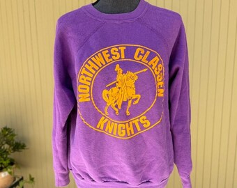 Vintage 80s Crewneck Sweatshirt Northwest Classen Knights M