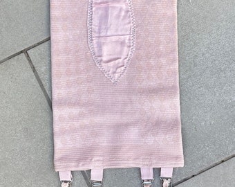 Falda de faja con parte inferior abierta rosa, corsé de liga adelgazante, lencería vintage suavizante, ropa moldeadora XS