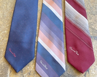 Oscar De La Renta Silk Necktie LOT of 3 Ties