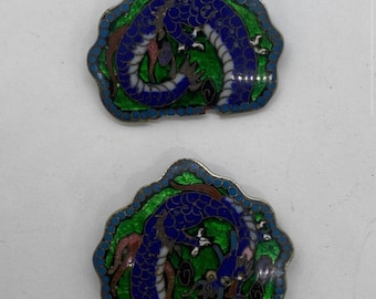 Antieke cloisonné Chinese sjerpgesp met drakengesp