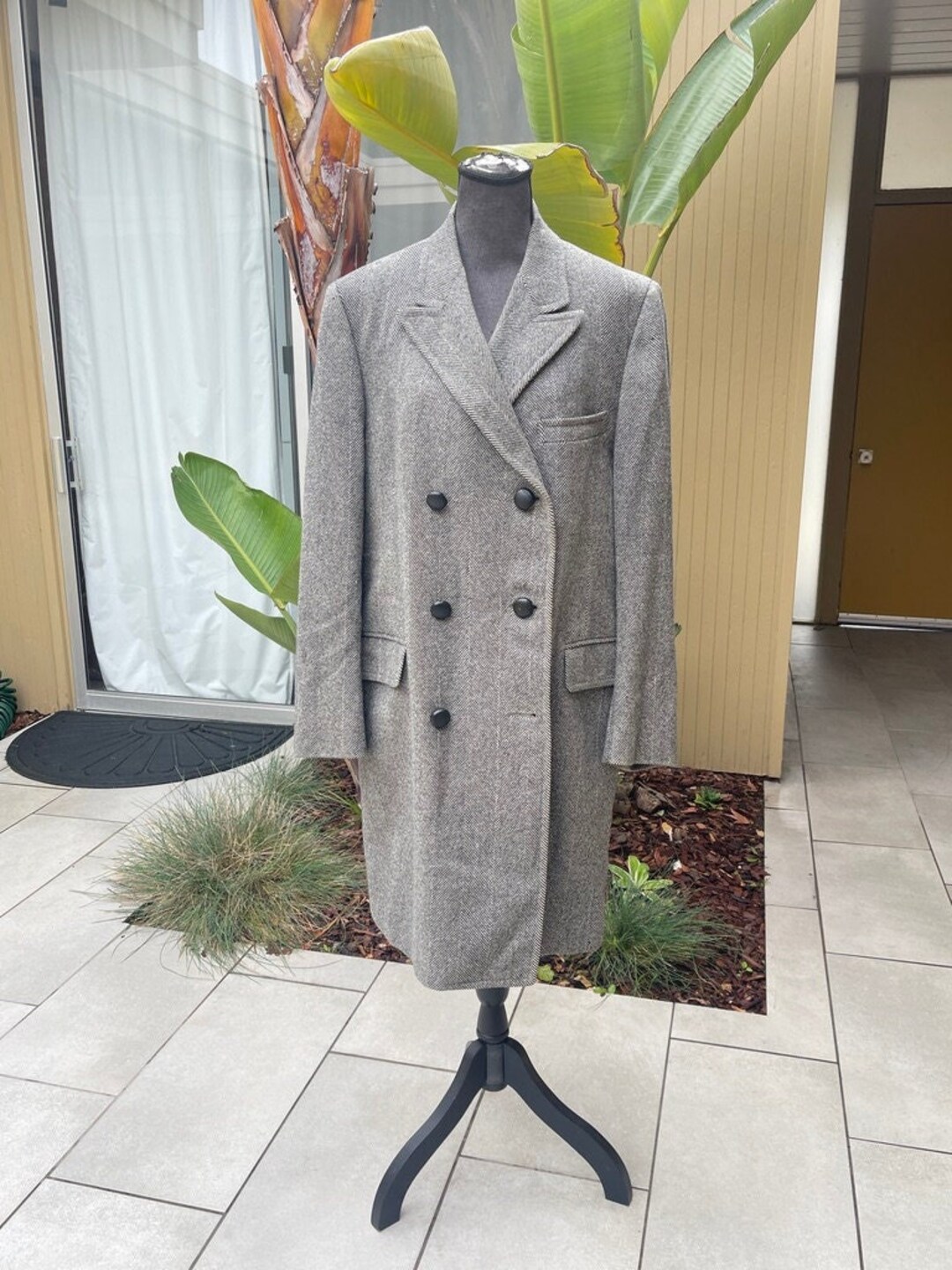 60s- Berry Burk　Herringbone Long Coat 60s- Berry Burk Herringbone Long Coat Herringbone Wool Blend
