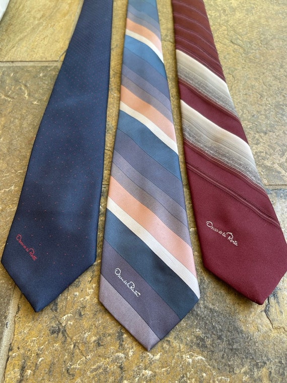 Oscar De La Renta Silk Necktie LOT of 3 Ties - image 4