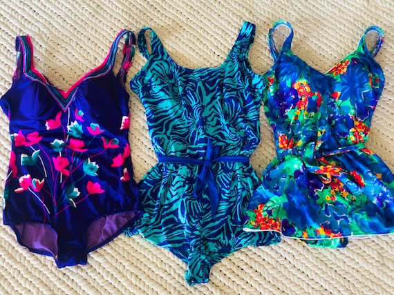One Piece Swimsuits Size 16 Vintage Womens Swimwea
