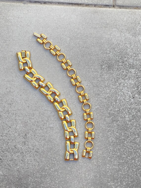 Trifari Gold Link Bracelets - image 2