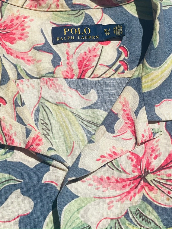 Polo Ralph Lauren Floral Linen Shirt Size XL - image 5