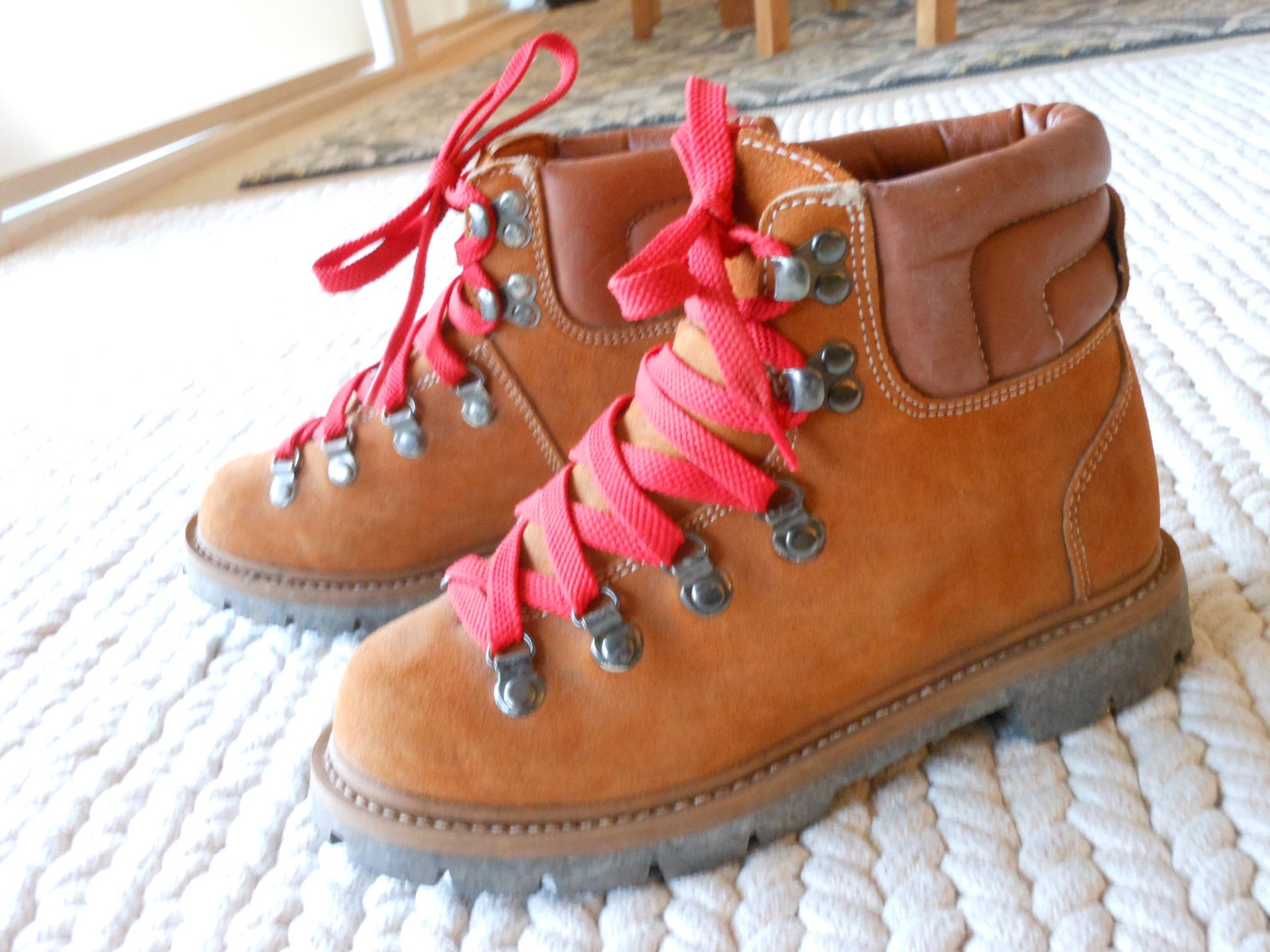 hiking boots red laces