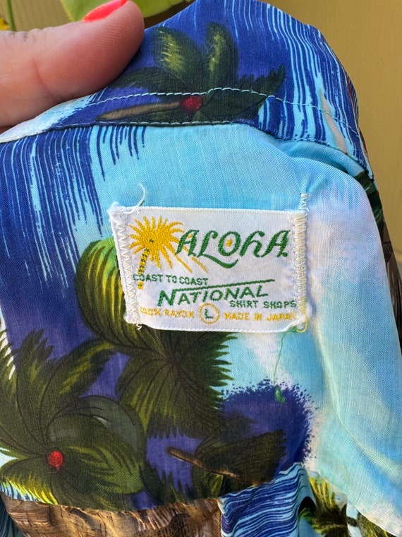 70s Hawaiian Aloha National Button up Vintage Shirt Large - Etsy