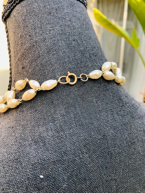Miriam Haskell Style Scalloped Pearl Vintage Neck… - image 7
