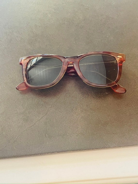 Vintage Brown Tortoise Shell Sunglasses Gray Lens… - image 4