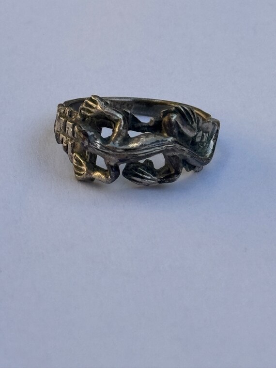 Sterling Silver Lizard Ring Size 7 - image 7
