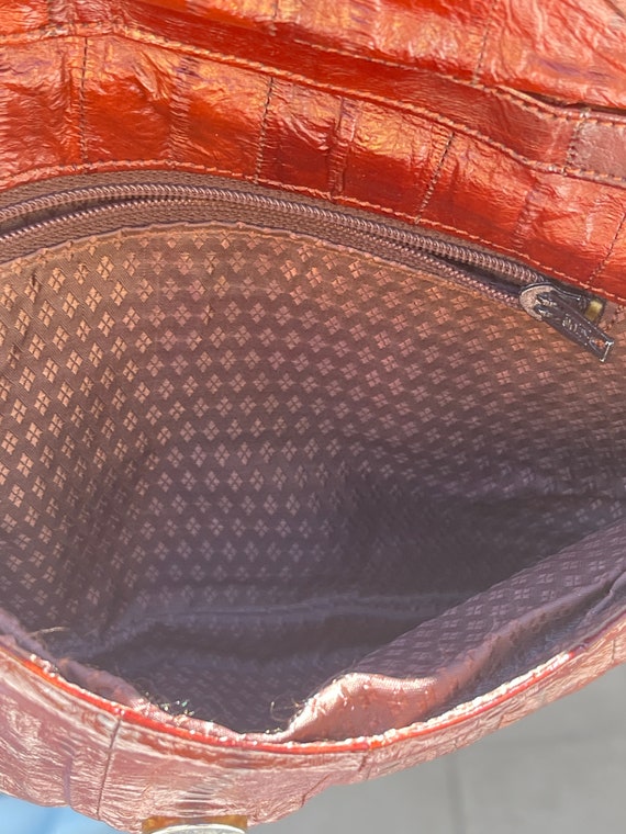 Eel Skin Vintage Clutch Shoulder Bag Purse - image 4