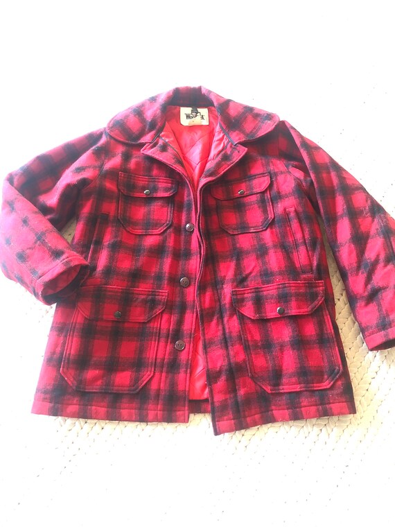 60s Woolrich Hunting Mackinaw Jacket Buffalo Plai… - image 1