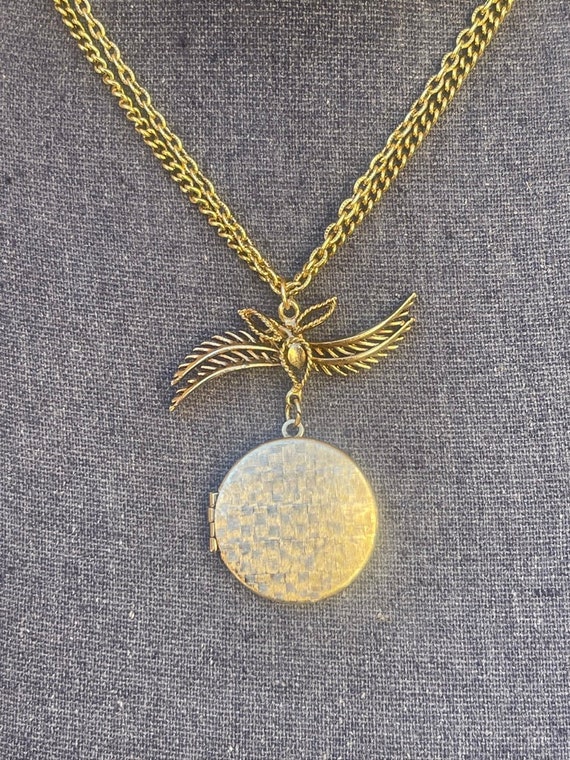 Locket Necklace Multi Strand Gold Chain Pendant