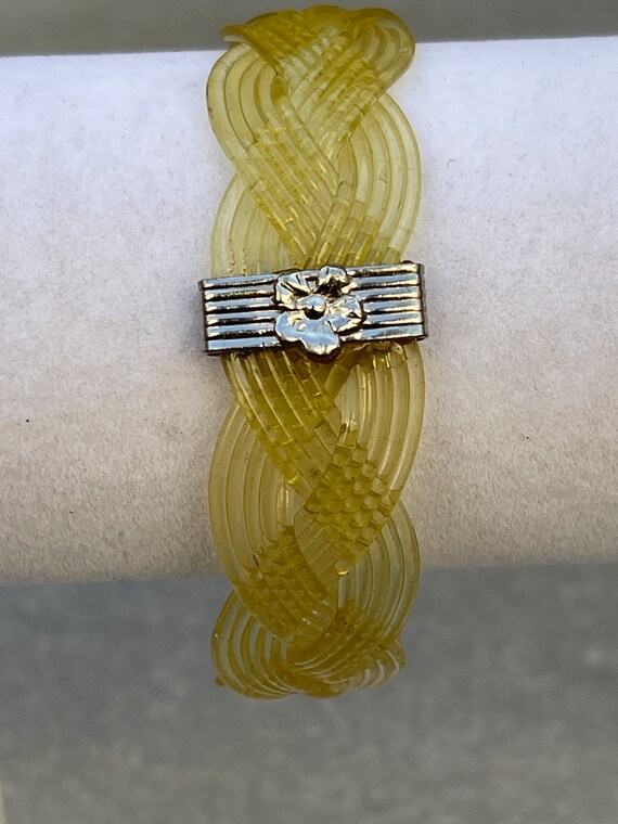 Translucent Celluloid Braided Bangle Vintage Brac… - image 2