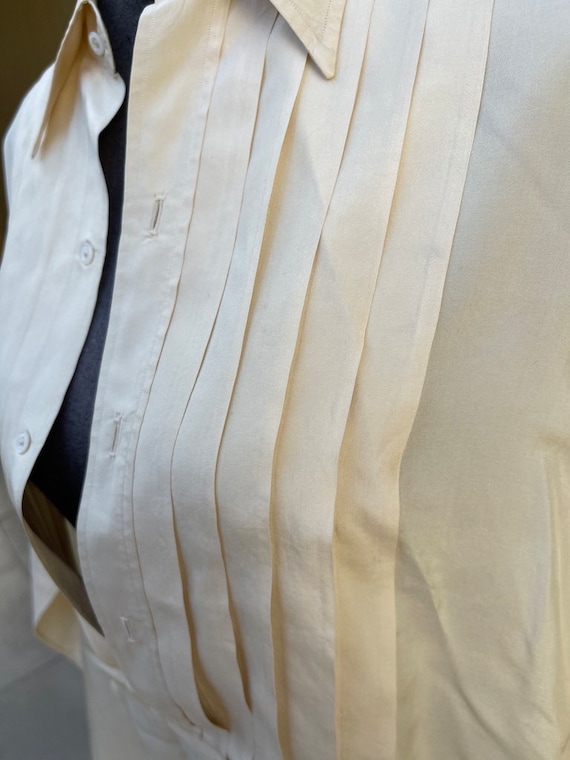 1940s Brooks Brothers Silk Tuxedo Shirt Pleated w… - image 7