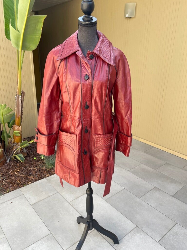 レザージャケット　ヴィンテージ　70s グレー　ブルー　グレンパコア　牛革 VTG 60S 70S MENS L BRIMACO D POCKET PLAID LINED LEATHER