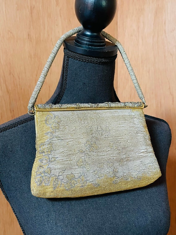 Jorelle Bags Vintage Gold Beaded Handbag Purse Ma… - image 8
