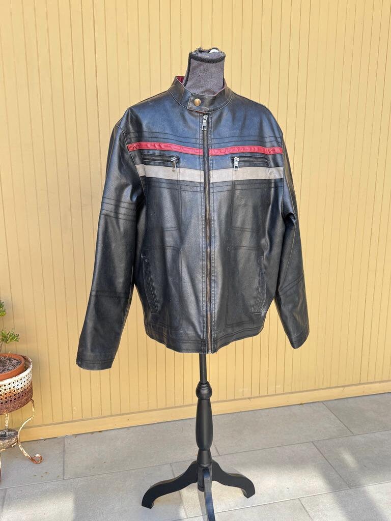 Cafe Racer Moto Jacket Vegan Leather Motorcycle Biker Jacket