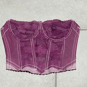 手染めバックレスビスチェコルセットブラ 34B レースアンダーワイヤー