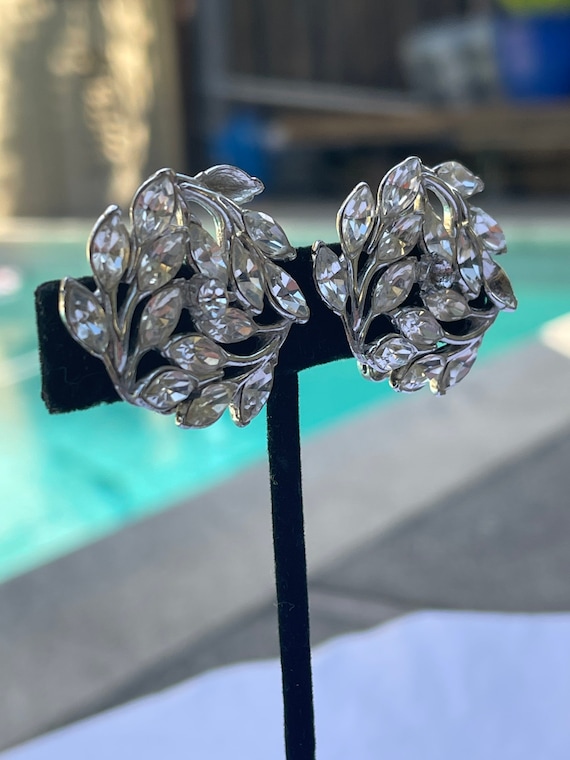Bogoff Rhinestone Vintage Clip On Earrings - image 2