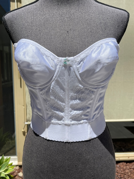 60s/70s Lady Marlene Bustier Vintage White Lace Corset Bra Top 36B -   Canada