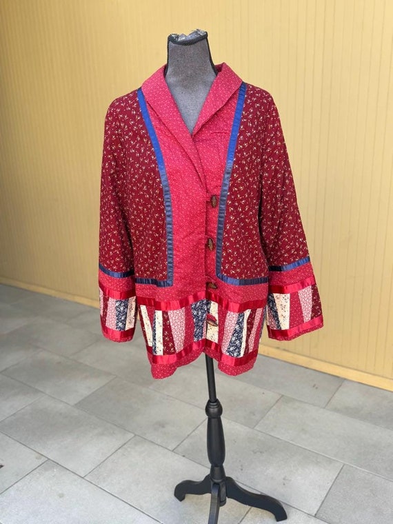 Vintage Patchwork Quilt Jacket 1970s Etienne Aign… - image 2