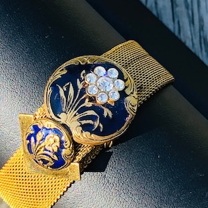 Bracelet LISNER avec boucle en maille dorée et strass