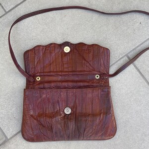 Eel Skin Vintage Clutch Shoulder Bag Purse image 5