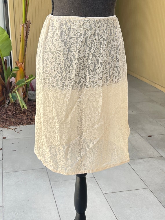 60s Van Raalte Lace Half Slip Vintage Skirt Medium - image 5