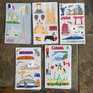 Stickers van Mrs. Grossman's Destinations DIE JE KIEZEN Vintage 2001, landen over de hele wereld