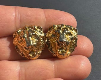 Orecchini Clip On Cerchio Leone Oro - Porta Cerchi Moda Donna - Finti