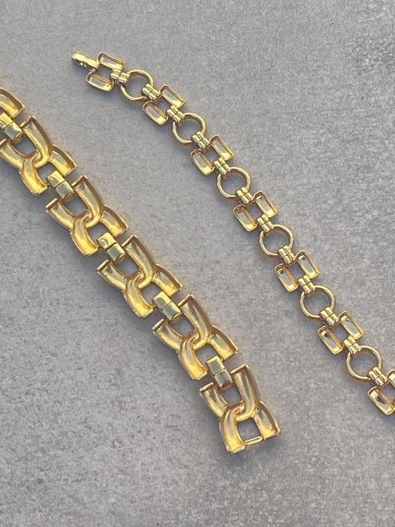 Trifari Gold Link Bracelets - image 5