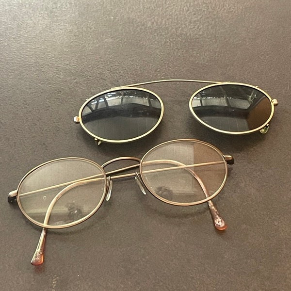 Clip On Glasses Flip Up Sunglasses Vintage Eyewear