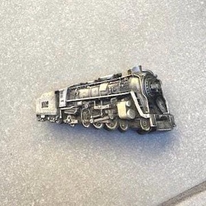 Bergamot Brass Works Train Belt Buckle 1978 Pewter Locomotive Railroad