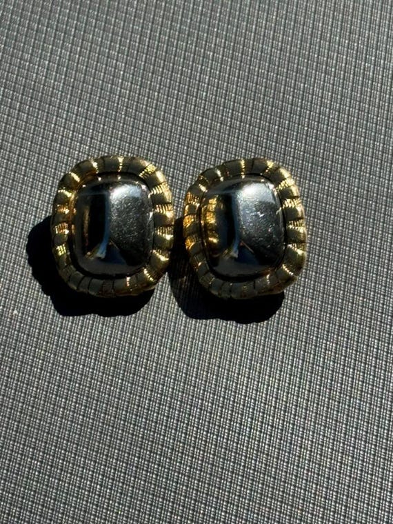 Two Tone Silver/Gold Chunky Rectangular Earrings … - image 4