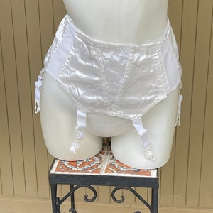 50&#39;s White Garter Belt Vintage Shapewear Lingerie