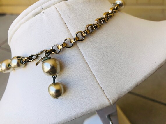 Miriam Haskell Baroque Pearls Beaded Pendant Neck… - image 5
