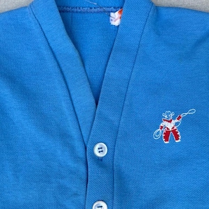 1950s Burdine&#39;s Boys Cardigan w/ Embroidered Cowboy Vintage Kids Sweater Size 5