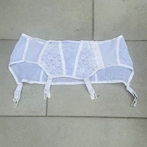 1950s Triumph Girdle w/ Garters White Lace Vintage German Lingerie Large
