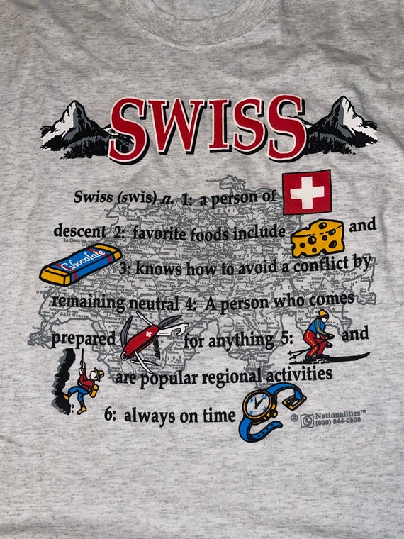 Vintage 80s T-Shirt Switzerland Travel TShirt Men… - image 1