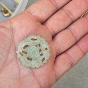Old Chinese Jade Medallion Carved Round Pendant