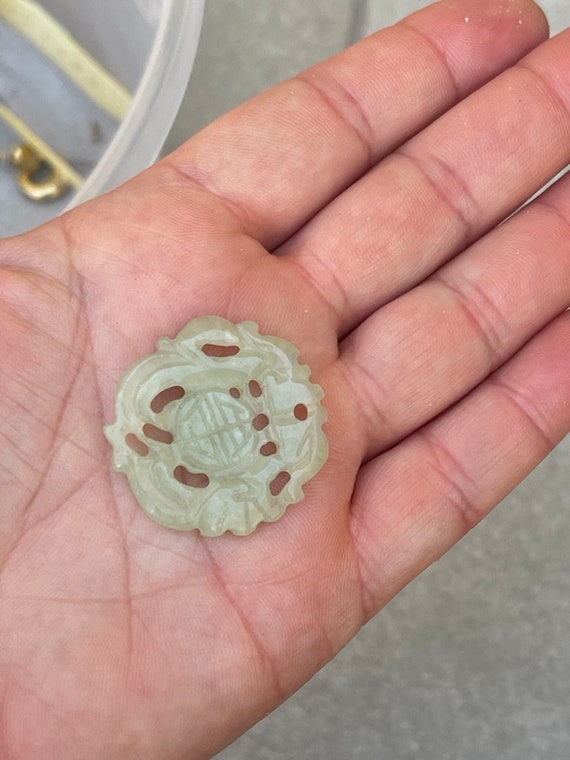 Jade Carved Medallion Round Pendant