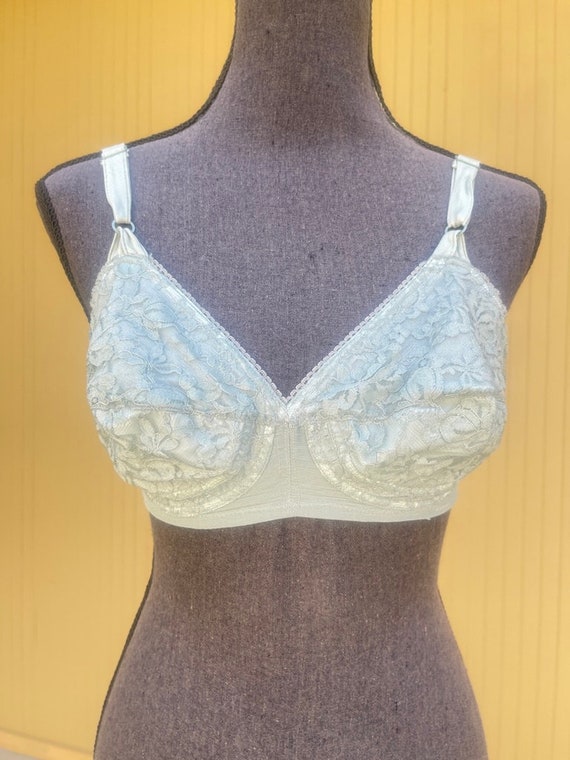 1960s Formfit Laughter Blue Lace Bra 36C Vintage L