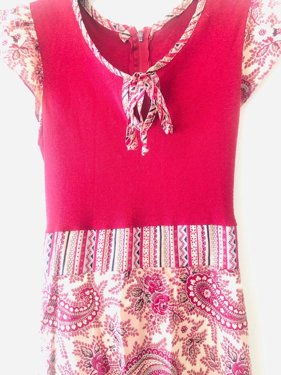 70s Paisley Prairie Boho Vintage Dress
