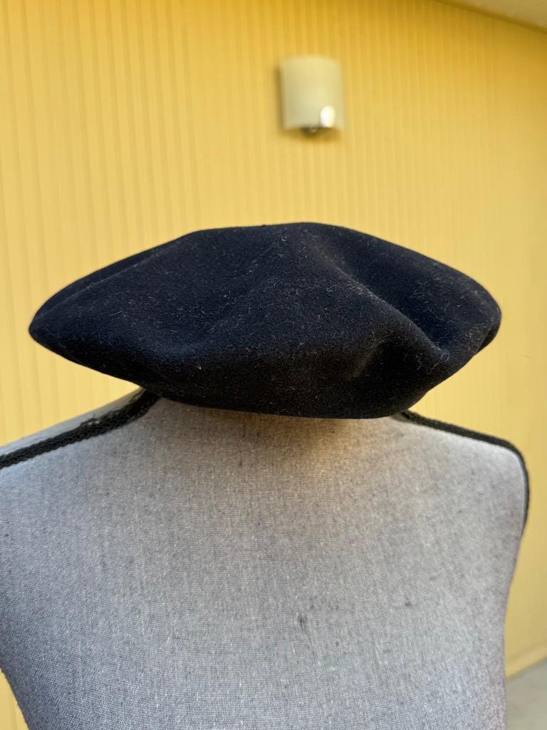 Vintage Veritable Beret Basque Foulard De Luxe Impermeable French