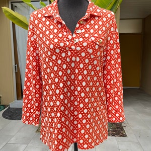 Long Sleeve Vintage Semi Stretch Blouse XL