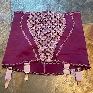 Purple Girdle Slimming Garter Corset Smoothing Vintage Lingerie Shapewear