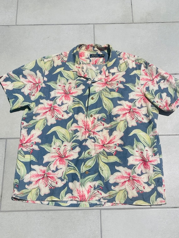 Polo Ralph Lauren Floral Linen Shirt Size XL - image 1