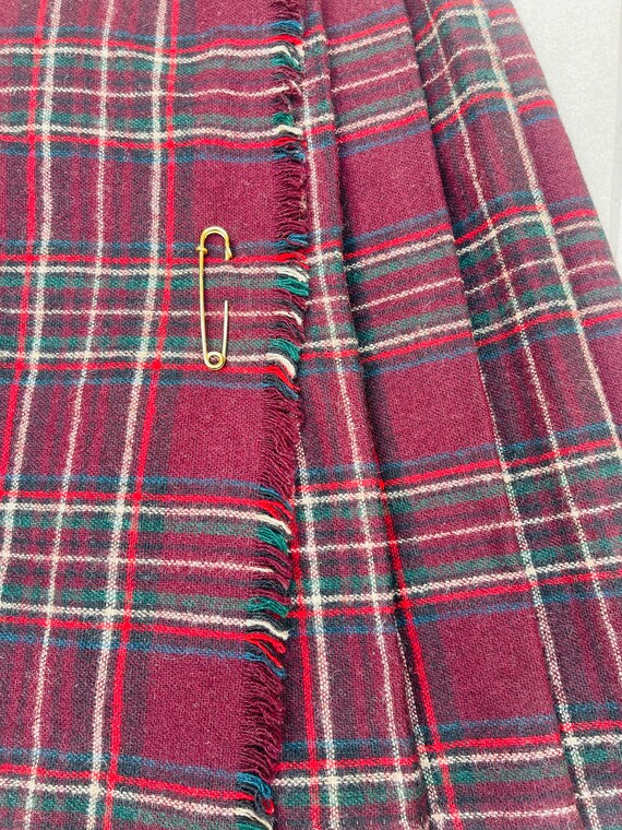 Vintage Plaid Kilt Wool Pleated Skirt - image 3