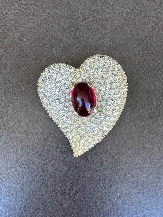 Ruby Red and Swarovski Crystal Rhinestone Covered… - image 1